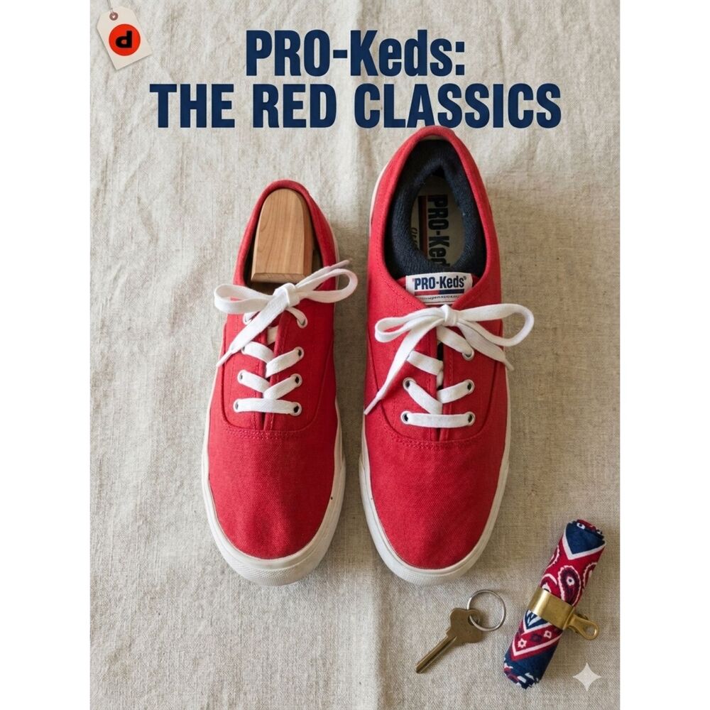 PRO-Keds Royal Lo Top Red Canvas Women's Sneakers Size 8